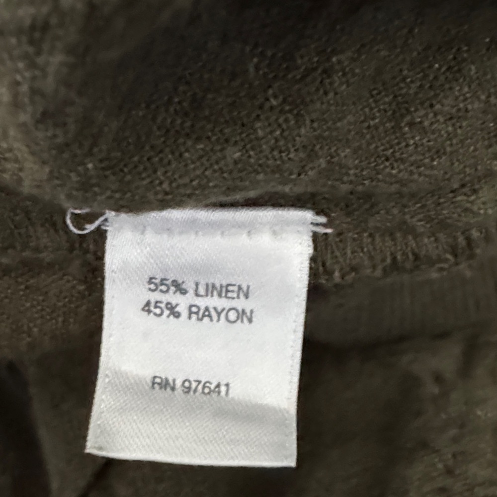 J Jill petite M Olive Green Pants linen blend - Picture 3 of 9